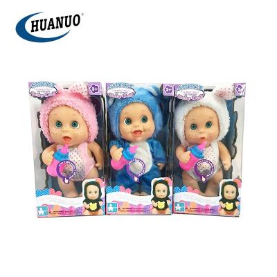 China 10 Inch Toys Doll Plastic Vinyl Reborn Smiling Baby Educational Toy - Doll With Feeding-Bottle for sale