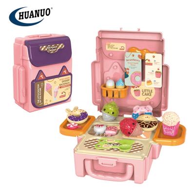 China Kitchen Set Toy Preschool Toy Kids Education Pretend To Play Backpack Kitchen Set Ice Cream Play Set Food Toy for sale