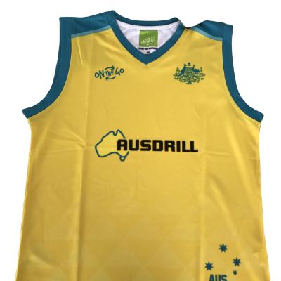 China Wholesale Australian AFL Sublimation Rugby Vest Training Sports Singlet AFL Singlet Jersey Antibacterial Custom Uniform Shorts Sets for sale