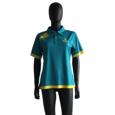 China Custom Sublimated Anti-Shrink Fit Women's Polo Shirts Slim Polo Shirts T-Shirt Sublimated Badminton Jersey100% Polyester Custom Sports Running for sale