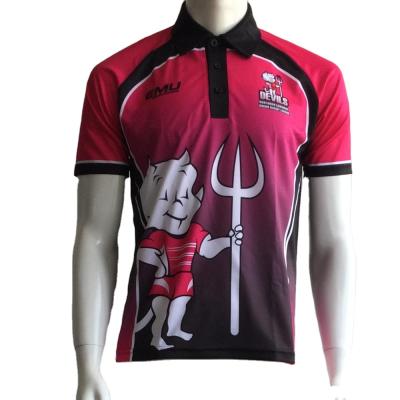 China 100% custom sublimated polo shirtsmen polo shirts men sublimated polyester custom sports short sleeve running custom anti-shrink for sale