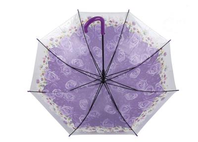 Chine Parapluie transparent incurvé de pluie de poignée en plastique pour l'usage quotidien de voyage à vendre