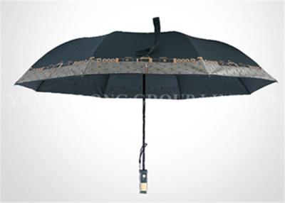 China Manual Pen Compact Windproof Umbrella , Mens Black Folding Umbrella 21 Inches * 8 Ribs for sale