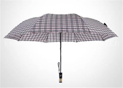 China Fashion Europe Style White 2 Fold Umbrella With Classic Plaid Vogue Check for sale