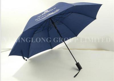 China Auto Open Nylon Mens Telescopic Umbrella , Blue Layer Folding Golf Umbrella for sale