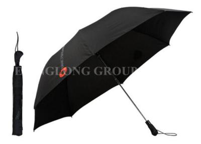 China Custom Outdoor 2 Fold Umbrella For Men Auto Open Plastic Handle Logo Printed for sale