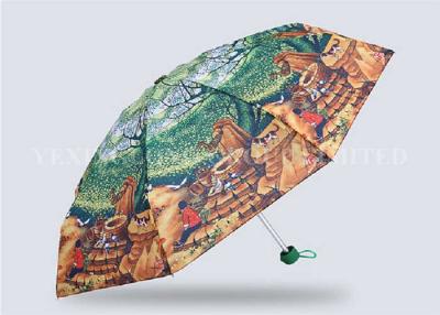 China 5 Section Small Pocket Umbrella , Super Tiny Sturdy Compact Umbrella Manual Open for sale