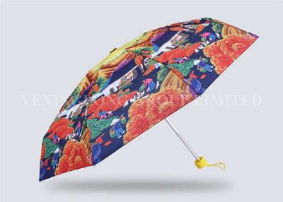 China Adult Nano Leak Proof 5 Fold Umbrella Exquisite Printing Pongee Fabric Cloth Material for sale