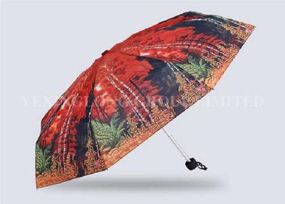 China Red Mini Parasol Pocket Size Umbrella , Five Fold Umbrella Strong Aluminum Frame for sale