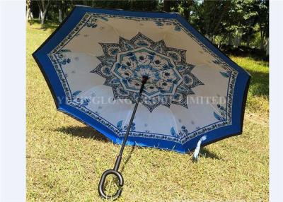 Chine Beau double parapluie se pliant inverse commode de Kazbrella d'auvent de parapluie à vendre