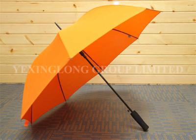 China Bright Orange Color Metal Straight Handle Umbrella Junior Golf Umbrella Manual Open for sale