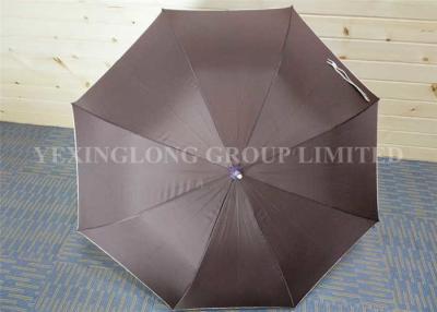 China Lightweight Brown Plastic Curved Handle Umbrella Corporate Gift Metal Tips for sale