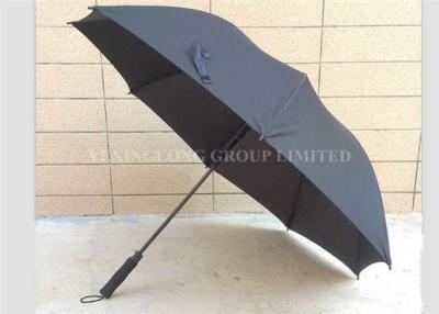 China Wind Resistant Mens Black Golf Umbrella , Auto Open Custom Golf Umbrellas for sale