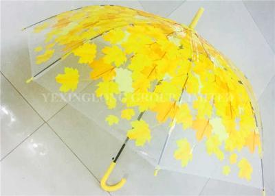 China Beautiful Yellow Personalized Transparent Rain Umbrella For Rain And Wind for sale