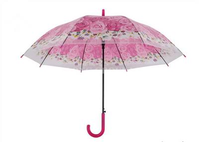 Chine Parapluie transparent rose de pluie de PVC Poe Eva avec l'impression de photo de Cartoondesign à vendre