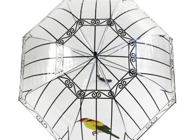 China Apollo Transparent Rain Umbrella Bird cage custom long handle thickened poe for sale