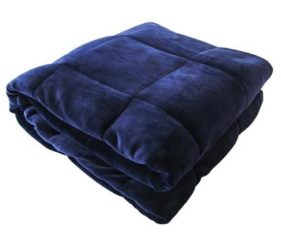 China Therapy Comfort Sleep Premium Glass Beads Polyester Quilted Weighted Blanket Gravity Blanket Therapy Blanket Good For Insomnia for sale