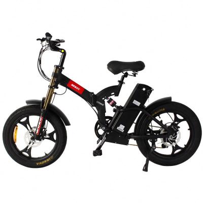 China MKMN 48v aluminum alloy high power suspension adults 750w fat tire ebike folding electric bicycle full for sale