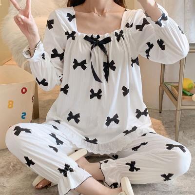 China MKMN Best QUICK DRY Homewear Ladies Plus Size Ladies Pajamas Pajamas Set Princess Style Pajamas Cute Print Pajamas for sale