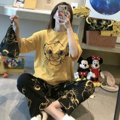 China MKMN Breathable Short Sleeve Pajamas Spring Women's Summer Pajamas Set Pajamas Pajamas Pajamas Set Pants for sale