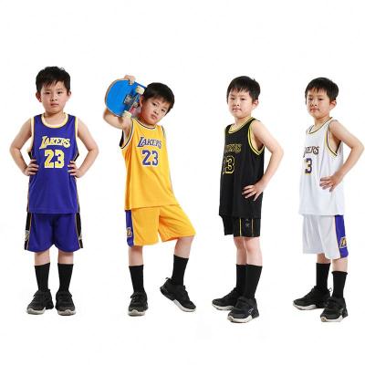 China MKMN Antibacterial Comfortable Loose Children's Sports Basketball Singlet Uniform Set for sale