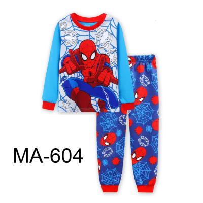 China Cute Spiderman Cartoon MKMN Children's Clothing Home Cotton Children's Clothing Suits In Stock Can Be OEM Customized Long-SL for sale