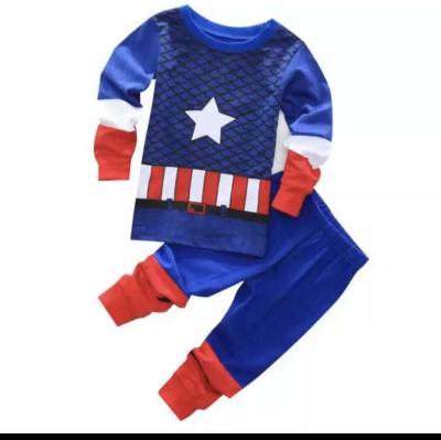 China MKMN 2021 foreign trade cute children's clothing, home clothes, cotton children's suit, air conditioning pajamas, marvel captain Ame for sale