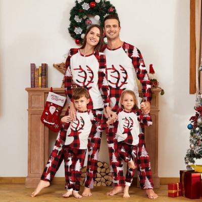 China MKMN 2021 Breathable Cute Family Christmas Reindeer Color Matching Designer Christmas Santa Pajamas Women Home Sleepwear for sale