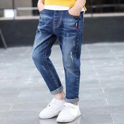 China MKMN Boys QUICK DRY jeans spring and autumn pants simple children's denim pants children's big children's casual pants for sale