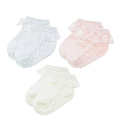 China MKMN Antibacterial Custom Eyelet Ruched Newborn Dress Bangs Babies To Lace Socks for sale