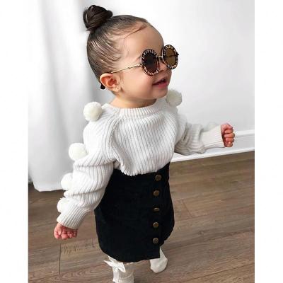 China 2021 Autumn Boutique MKMN Clothes Casual Kid Girl Long Sleeve Knit Sweater Button Skirt Top Girls Clothing Sets Toddler Girl Outfits for sale