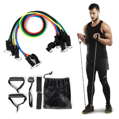 China Wholesale High Elasticity Workout Arm Pull Rope Exercise Gym Latex 11 Pcs Fitness Resistance Bands For Fitness Resistance Bands Set for sale