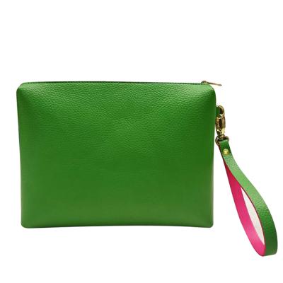 China New Fashion New Fashion Wristband Big Zipper Purses Pouch Multifunction Envelope Green Luxury Ladies Makeup Organizer Bags Clutch Bag for sale