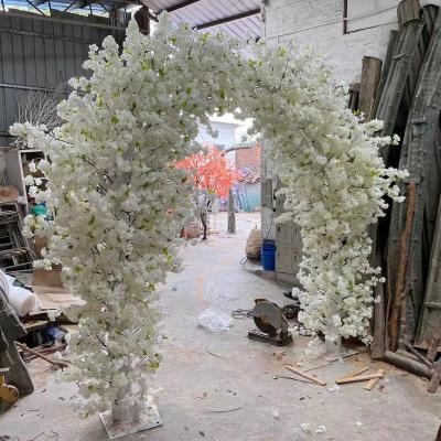 China Hot Sale Indoor Outdoor Decoration Wedding Arch Backdrop Artificial Flower Tree 10 Feet Faux White Cherry Blossom Square Arch Stand for sale