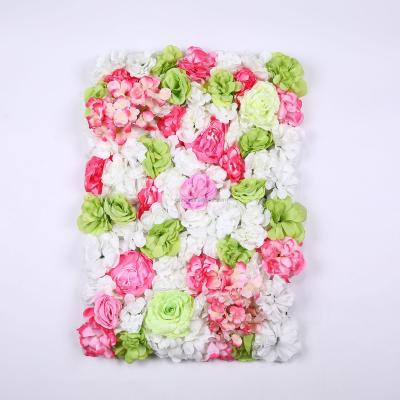 China Artificial Silk Fabric Backdrop Peony 60x40cm Silk Rose Flower Wall Panels Wedd for sale