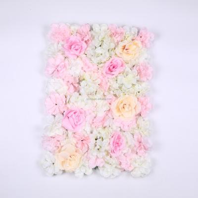 China Silk Fabric Decoration Wisteria Rose Flower Wall Panel White Artificial Flower Wall Hanging Photography Backdrop for sale