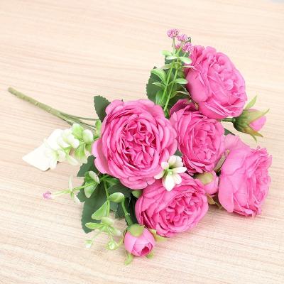 China Real Touch Natural Wedding Home Decor Fake Plants Peony Rose Silk Flower Artificial Flowers Artificial Flower for sale