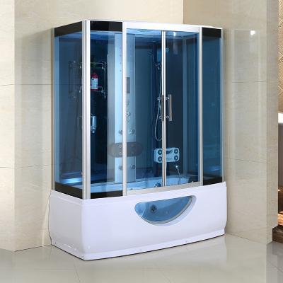 China Computer Control Panel Luxury Indoor Bathroom Enclosed Saturated Steam Sauna Glass Shower Room for sale