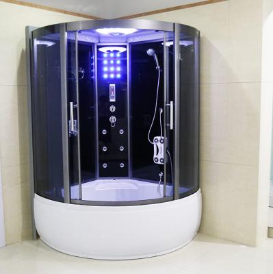 China With view spa shower bath cabin, steam shower and whirlpool bath, black steam room en venta