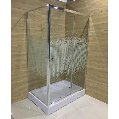 China With view 2017 hot selling single view yajiaqi shower cabin with printed glass à venda