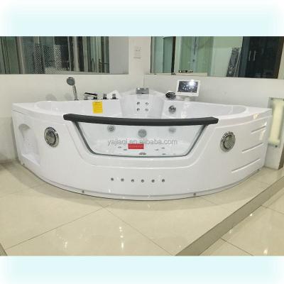 China Durable ABS Board Computer Controlled Air Bubble LED Light TV Whirlpool Massage Bathtub for sale