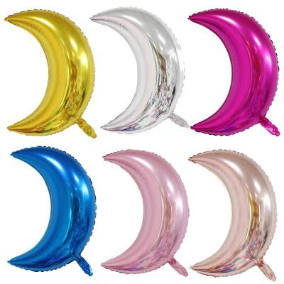 China Decoration Inflatable Toys Balloons 18 Inch Moon Shape Aluminum Foil Balloon Baby Birthday Wedding Party Decoration for sale