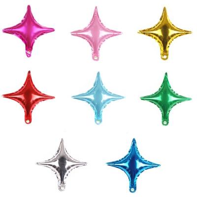 China Wholesale Decoration 10 Inch Star Shape Helium Balloons Four-pointed Globos Aluminum Metallic Star Balloons Inflatable Air Balloons Decoration for sale