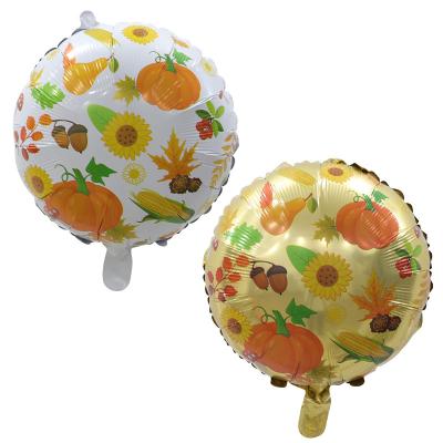 China New Round 18inch Foil Balloon Decoration Wholesale Fruit Shape Aluminum Balloon Thanksgiving Decoration for sale