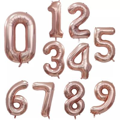 China Popular Champagne Gold Balloons 40inch Decoration Factory Sales Inflatable Number Helium Balloons Wedding Party Decoration for sale