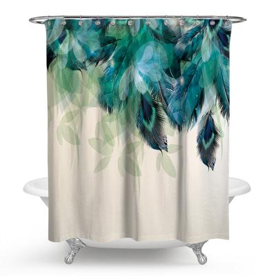 China New Viable Waterproof Luxury Bathroom Washable Botanical Shower Curtain, Shower Curtain For Bathroom for sale