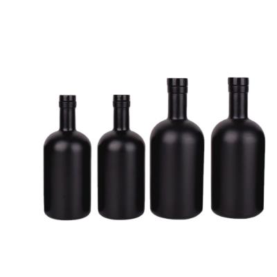 China High order mini cheap price support /factory qiality black glass bottle for vodka 750ml with cork vodka bottle original for sale