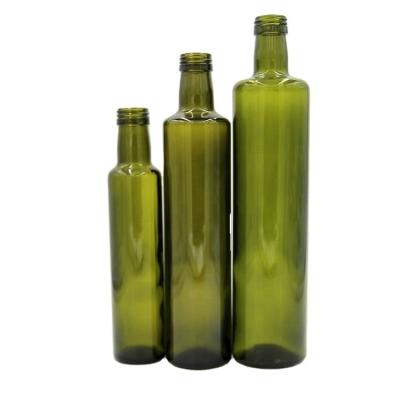 China Custom /factory high price qiality logo 250ml 500ml 750ml 1000ml olive oil green glass cooking oil bottle with aluminum screw cap for sale