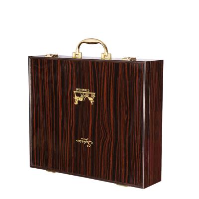 China Recycled Materials Wholesale Luxury Wooden MDF Piano Lacquer 4 Bottle Gift Box And 6 Bottle And Wine Wine Packing Case for sale