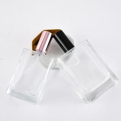 China Flat Square 30ml 50ml 100ml 150ml Low Shape Luxury Perfume Atomizer Glass Perfume Bottle Mini Personal Care Order for sale